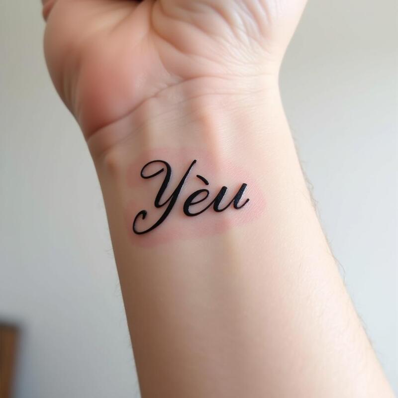 Hình xăm chữ chủ đề tình yêu