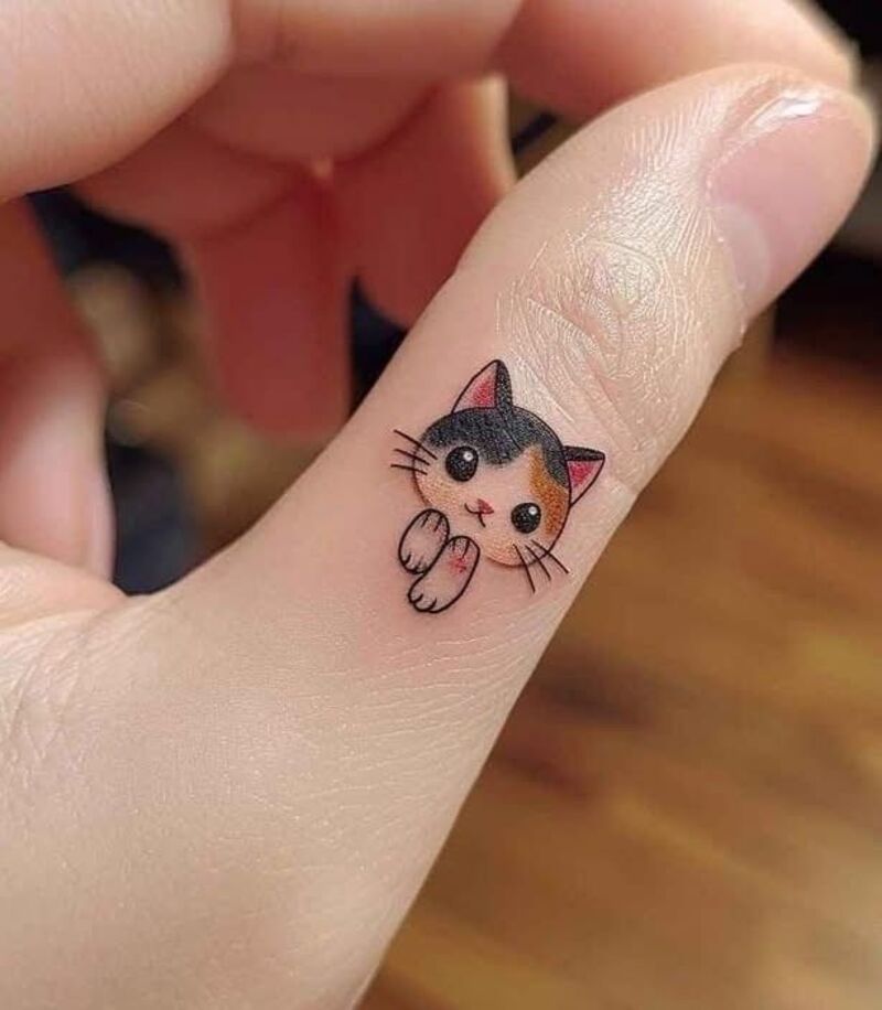 Hình xăm con mèo dễ thương cute