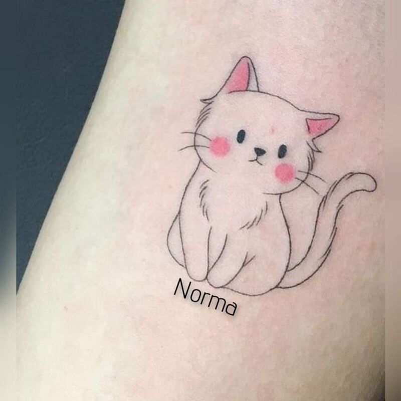 Hình xăm con mèo dễ thương cute