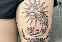 Hình xăm đùi mặt trăng cho Nữ huyền bí