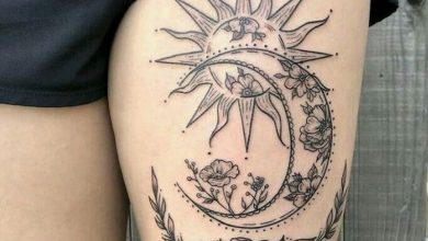 Hình xăm đùi mặt trăng cho Nữ huyền bí
