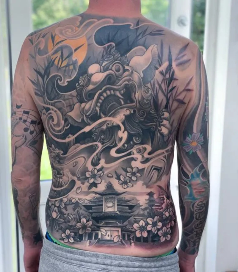 Hình xăm kỳ lân hóa rồng