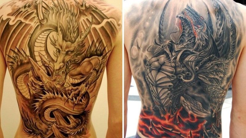 Hình xăm rồng 3D độc đáo