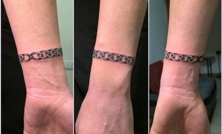 Hình xăm vòng tay dây xích thể hiện cá tính cứng cỏi, bản lĩnh