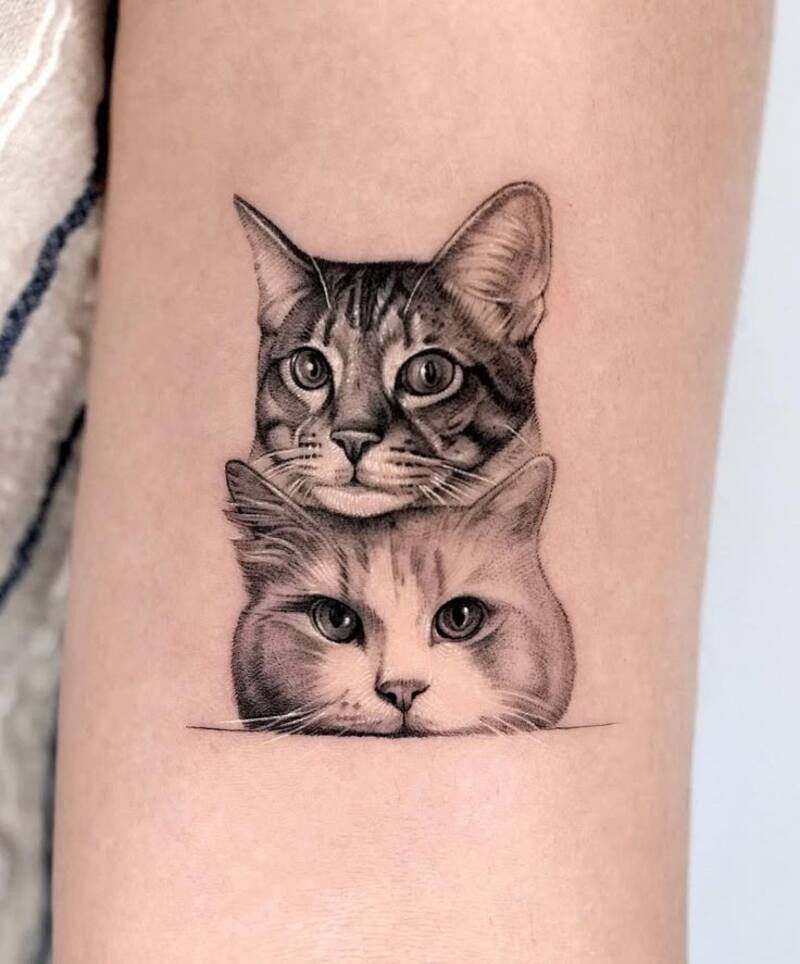 Hình xăm con mèo dễ thương cute