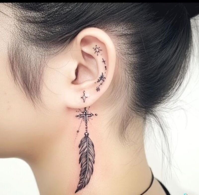 Mẫu hình xăm đẹp ở cổ cho nữ