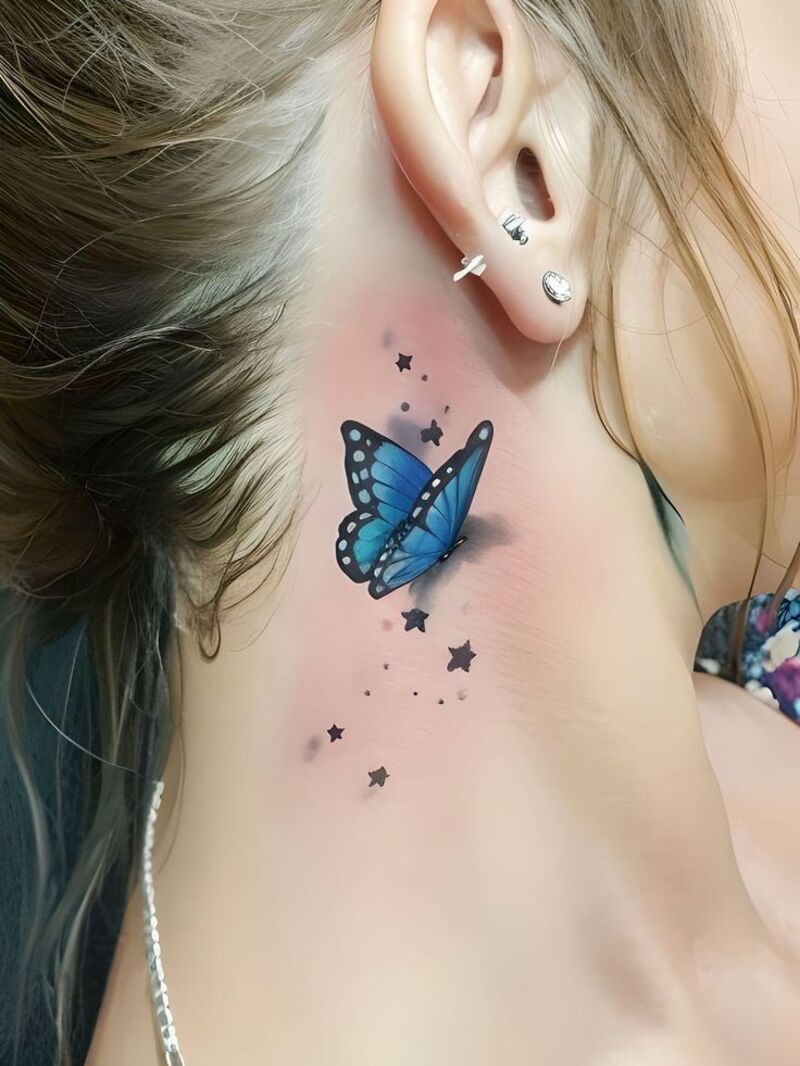 Mẫu hình xăm đẹp ở cổ cho nữ