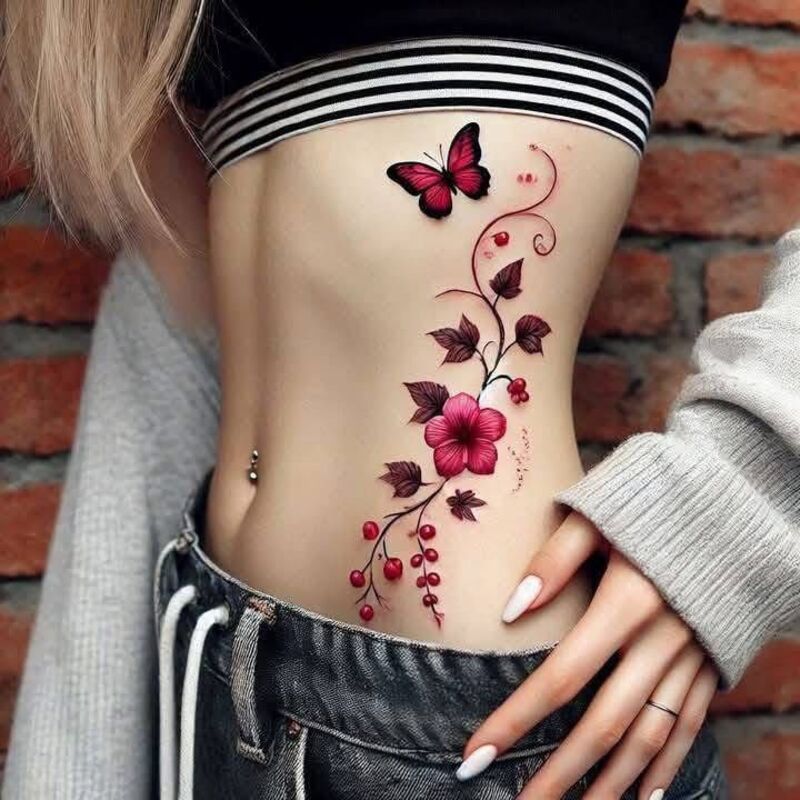 Vị trí hình xăm ở eo dành cho nữ thể hiện sự quyến rũ